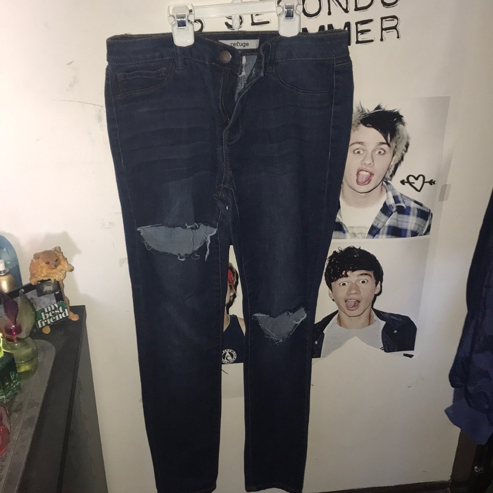 Ripped Dark Blue Jeans